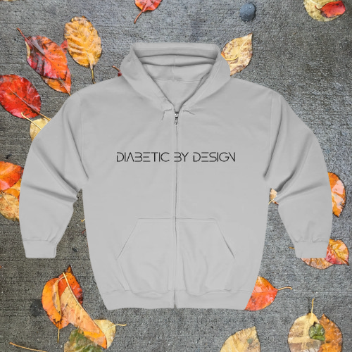 Diabetic by Design Logo. Classic Heavy Blend™ Full Zip up Hoodie.