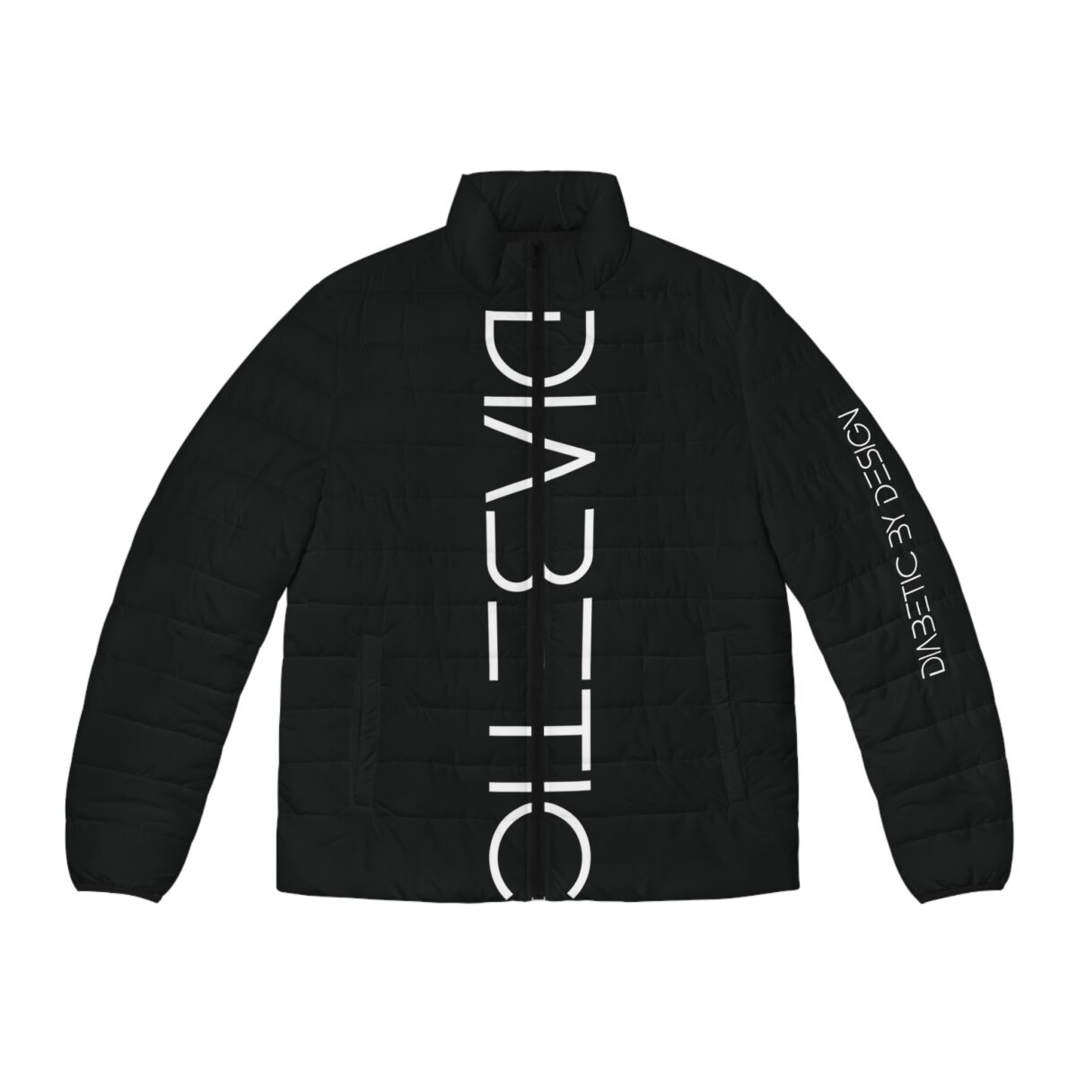 For those bold enough.  Black/ White lettering.   Super comfortable puffer jacket.  Men/Women.